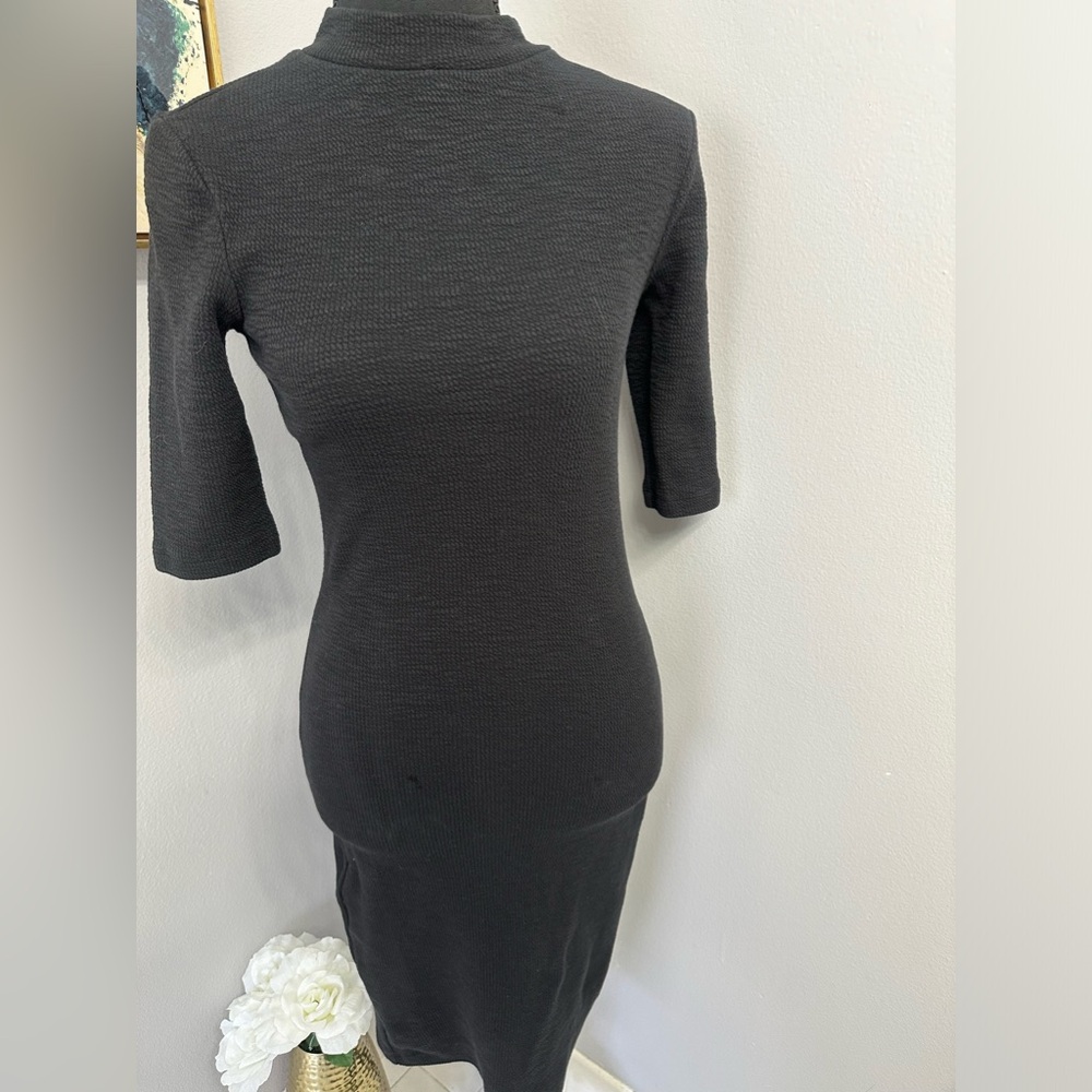 Zara Black Midi Bodycon Dress - Picture 2 of 4